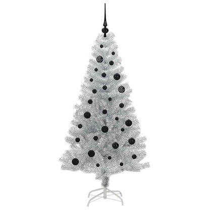 Albero di Natale con 150 LED con supporto Argento 150 cm PET