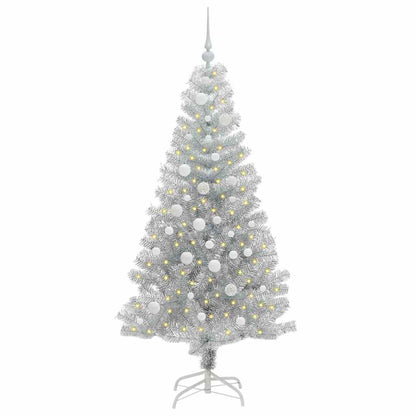 Albero di Natale con 150 LED con supporto Argento 150 cm PET