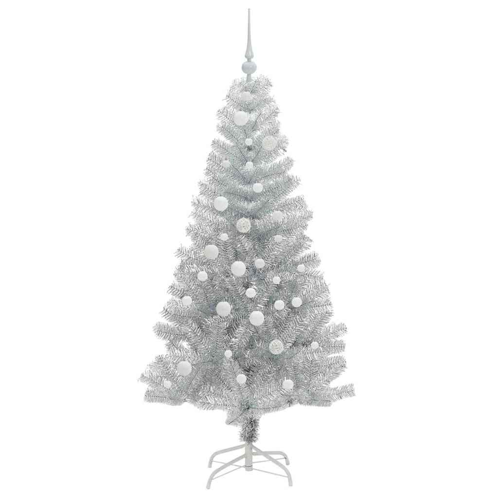 Albero di Natale con 150 LED con supporto Argento 150 cm PET