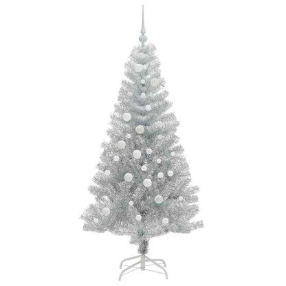 Albero di Natale con 150 LED con supporto Argento 150 cm PET