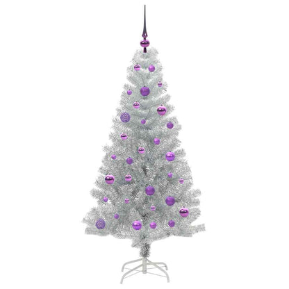 Albero di Natale con 150 LED con supporto Argento 150 cm PET