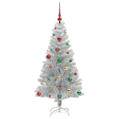 Albero di Natale con 150 LED con supporto Argento 150 cm PET