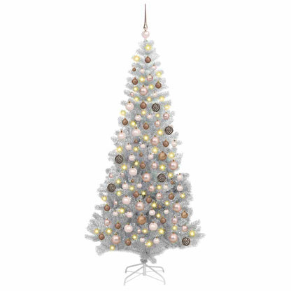Albero di Natale con 300 LED con supporto Argento 180 cm PET