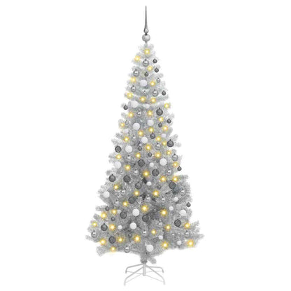 Albero di Natale con 300 LED con supporto Argento 180 cm PET