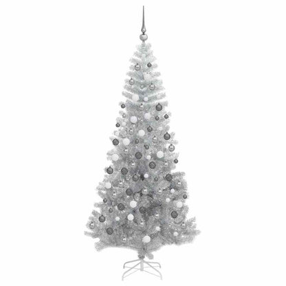 Albero di Natale con 300 LED con supporto Argento 180 cm PET