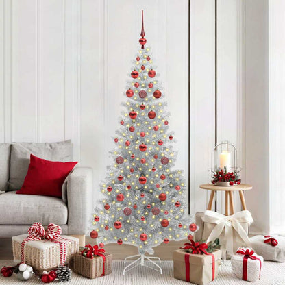 Albero di Natale con 300 LED con supporto Argento 180 cm PET