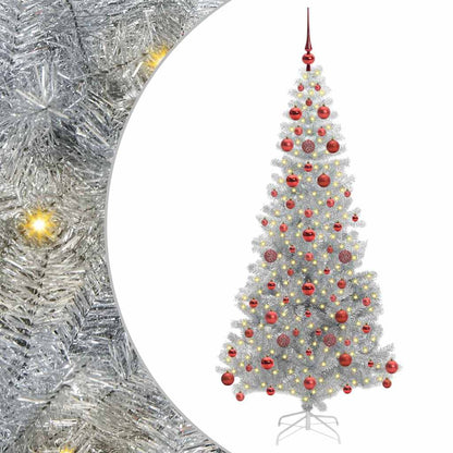 Albero di Natale con 300 LED con supporto Argento 180 cm PET