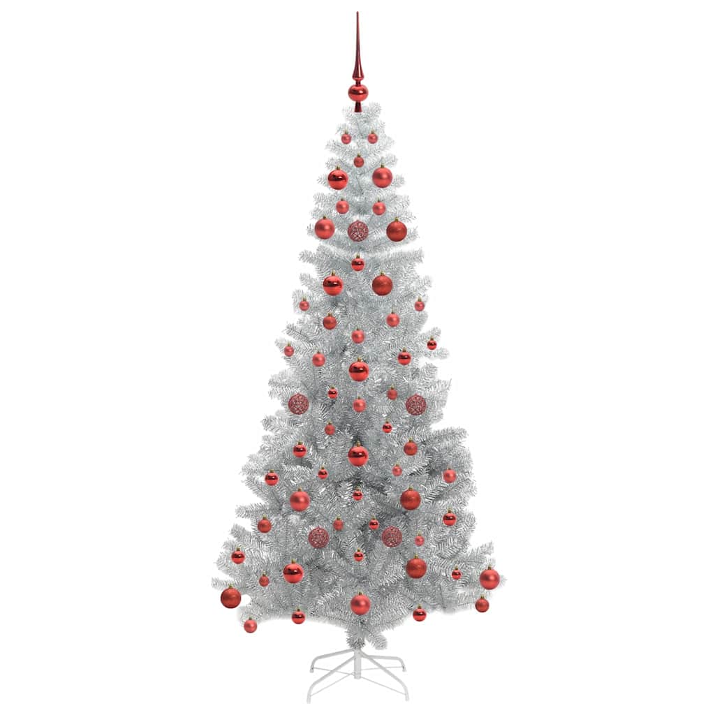 Albero di Natale con 300 LED con supporto Argento 180 cm PET