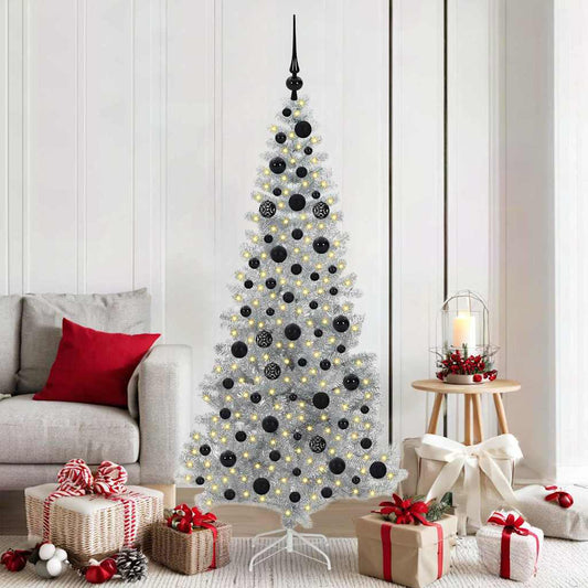 Albero di Natale con 300 LED con supporto Argento 180 cm PET