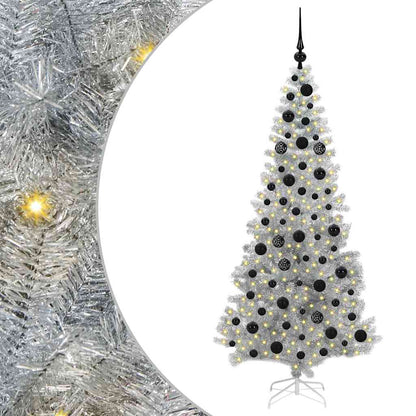 Albero di Natale con 300 LED con supporto Argento 180 cm PET