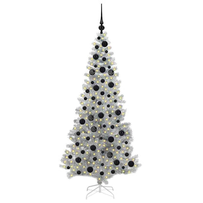 Albero di Natale con 300 LED con supporto Argento 180 cm PET
