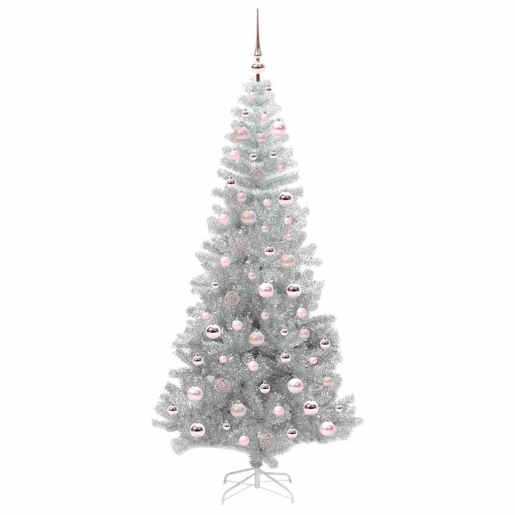Albero di Natale con 300 LED con supporto Argento 180 cm PET