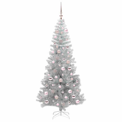 Albero di Natale con 300 LED con supporto Argento 180 cm PET