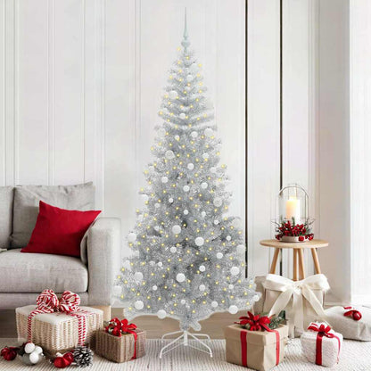 Albero di Natale con 300 LED con supporto Argento 180 cm PET