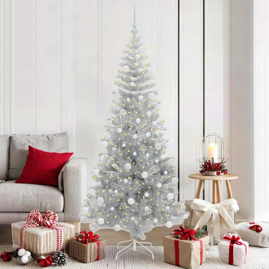 Albero di Natale con 300 LED con supporto Argento 180 cm PET
