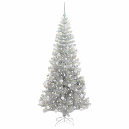 Albero di Natale con 300 LED con supporto Argento 180 cm PET