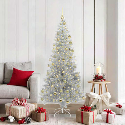 Albero di Natale con 300 LED con supporto Argento 180 cm PET