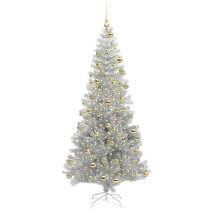 Albero di Natale con 300 LED con supporto Argento 180 cm PET