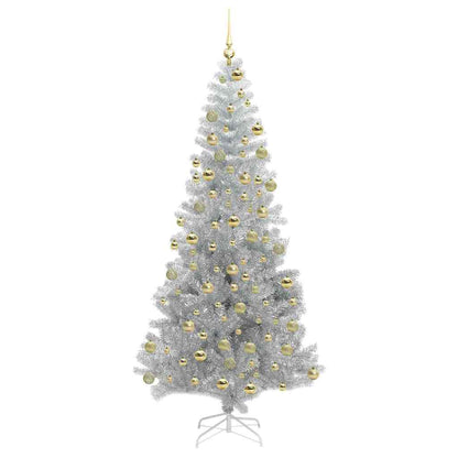 Albero di Natale con 300 LED con supporto Argento 180 cm PET