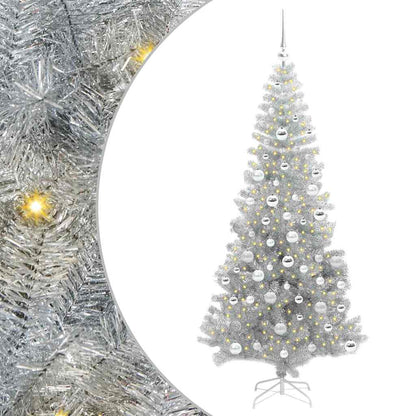 Albero di Natale con 300 LED con supporto Argento 180 cm PET