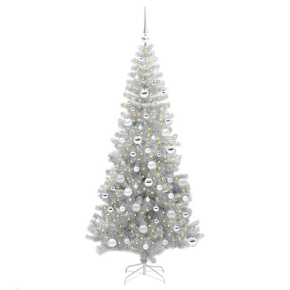 Albero di Natale con 300 LED con supporto Argento 180 cm PET
