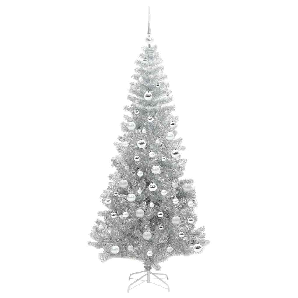 Albero di Natale con 300 LED con supporto Argento 180 cm PET
