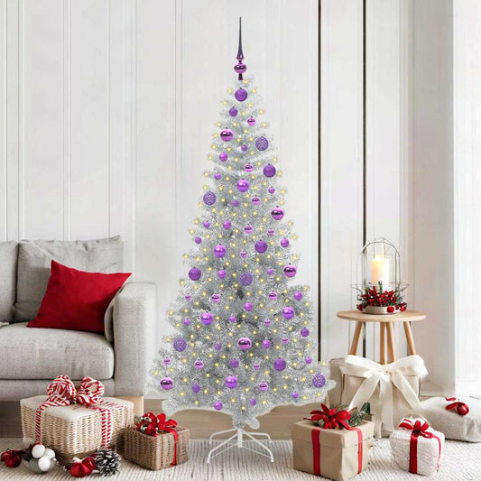 Albero di Natale con 300 LED con supporto Argento 180 cm PET