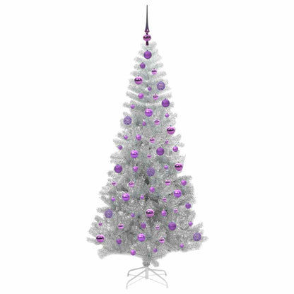 Albero di Natale con 300 LED con supporto Argento 180 cm PET