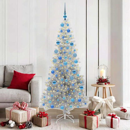 Albero di Natale con 300 LED con supporto Argento 180 cm PET