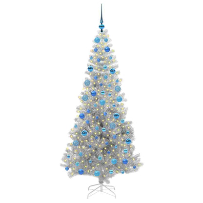 Albero di Natale con 300 LED con supporto Argento 180 cm PET