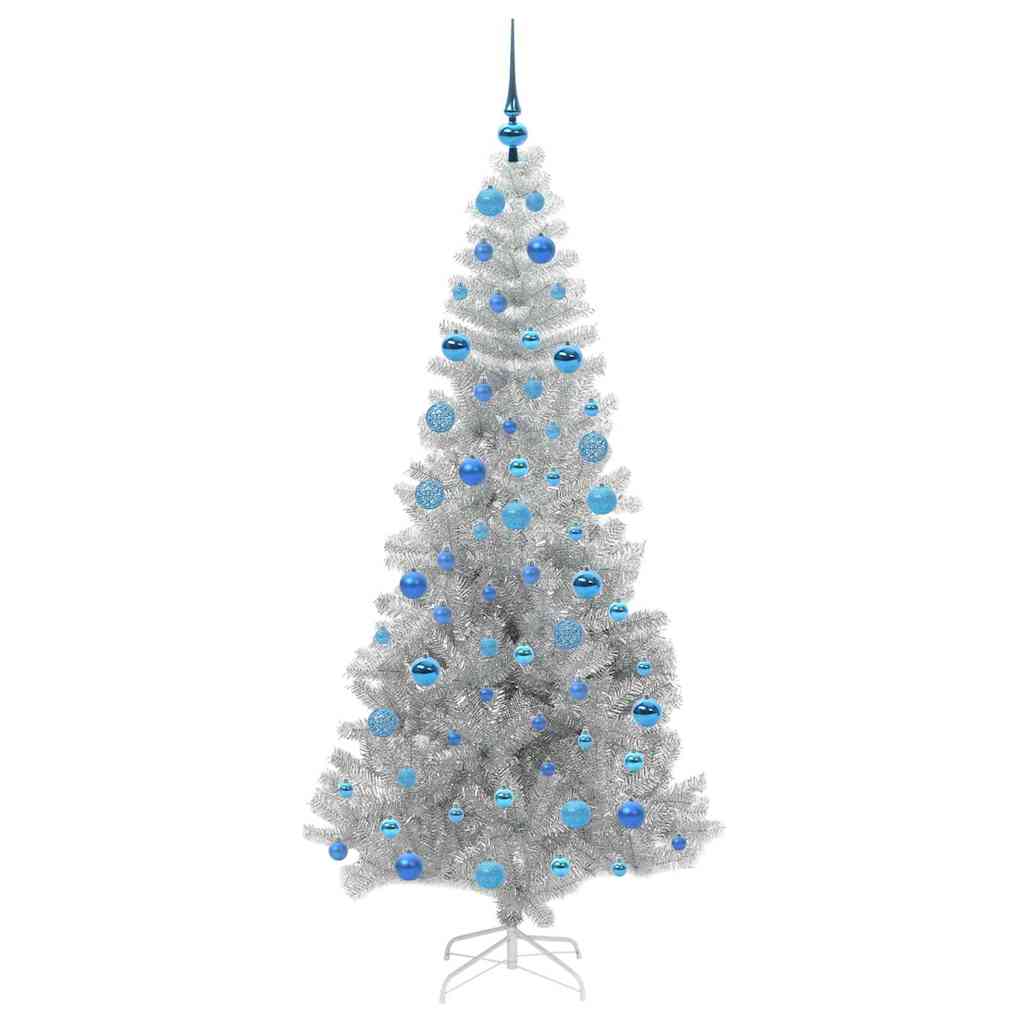 Albero di Natale con 300 LED con supporto Argento 180 cm PET