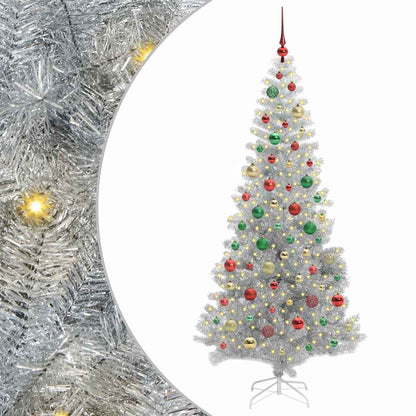 Albero di Natale con 300 LED con supporto Argento 180 cm PET