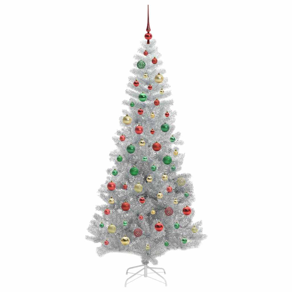 Albero di Natale con 300 LED con supporto Argento 180 cm PET