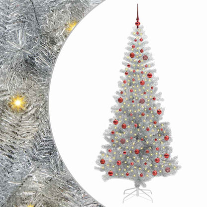 Albero di Natale con 300 LED con supporto Argento 210 cm PET
