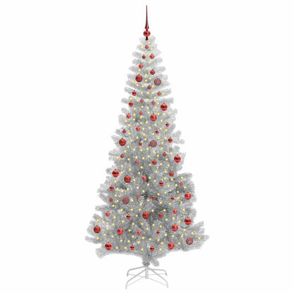 Albero di Natale con 300 LED con supporto Argento 210 cm PET