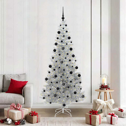 Albero di Natale con 300 LED con supporto Argento 210 cm PET