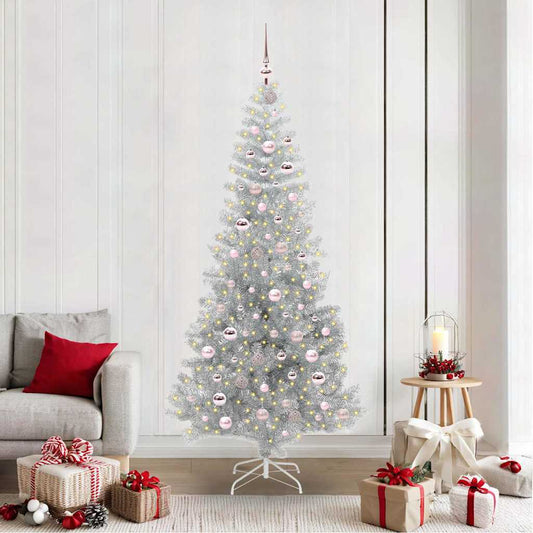 Albero di Natale con 300 LED con supporto Argento 210 cm PET