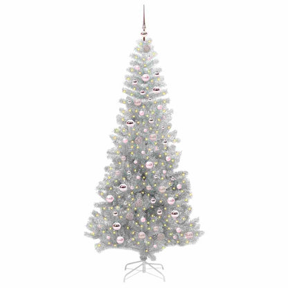 Albero di Natale con 300 LED con supporto Argento 210 cm PET