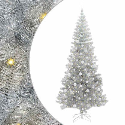 Albero di Natale con 300 LED con supporto Argento 210 cm PET