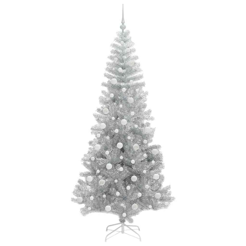 Albero di Natale con 300 LED con supporto Argento 210 cm PET