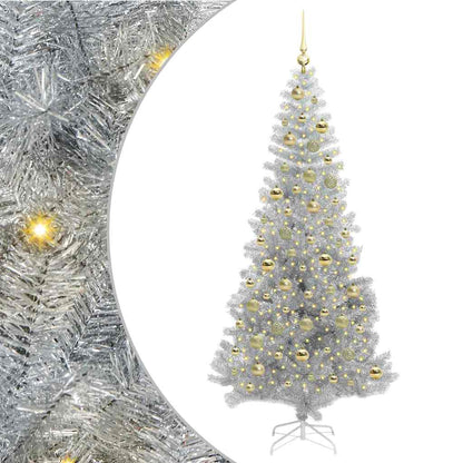 Albero di Natale con 300 LED con supporto Argento 210 cm PET