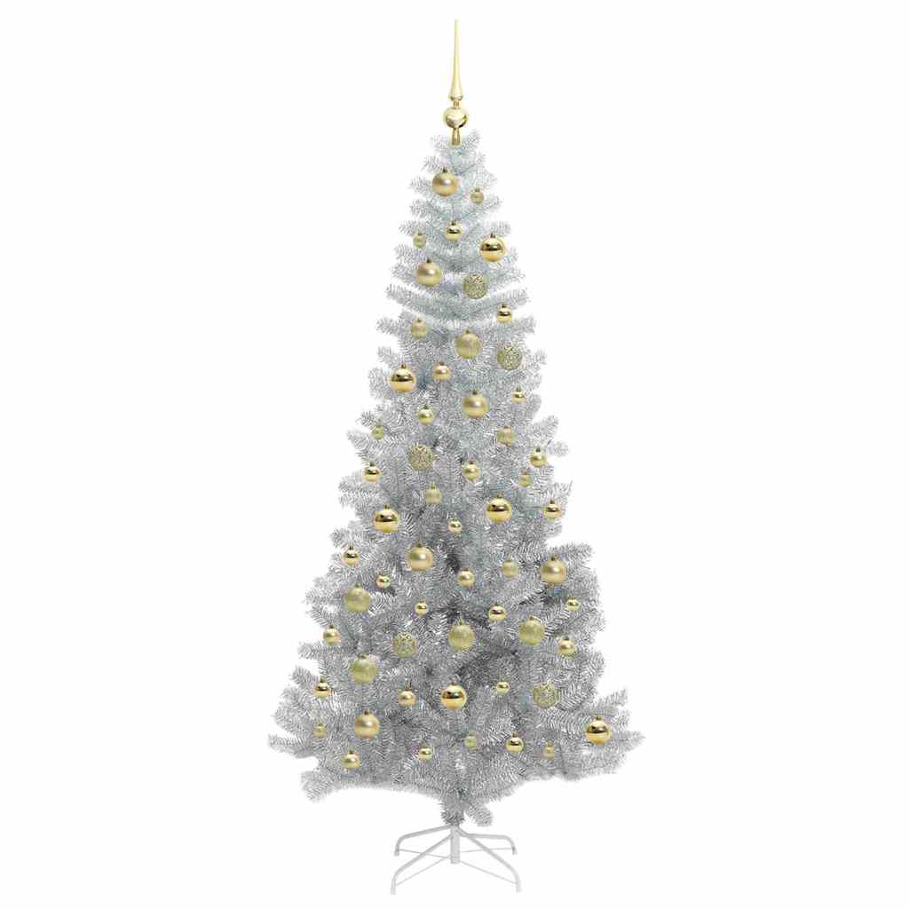 Albero di Natale con 300 LED con supporto Argento 210 cm PET