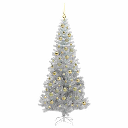 Albero di Natale con 300 LED con supporto Argento 210 cm PET