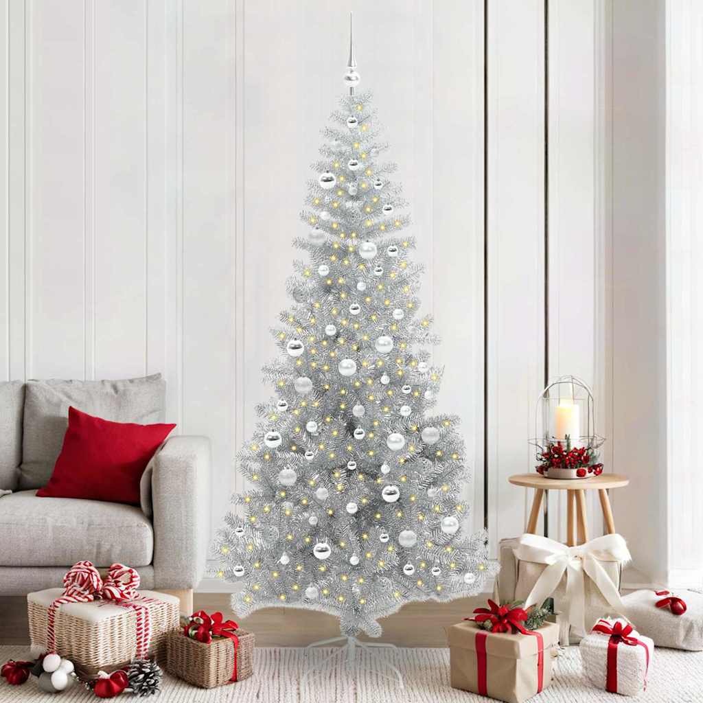 Albero di Natale con 300 LED con supporto Argento 210 cm PET