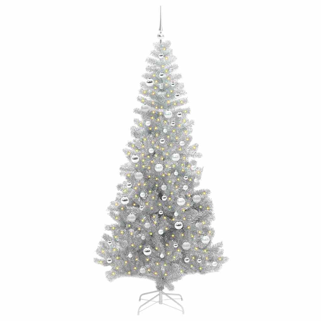 Albero di Natale con 300 LED con supporto Argento 210 cm PET