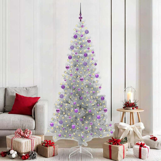 Albero di Natale con 300 LED con supporto Argento 210 cm PET