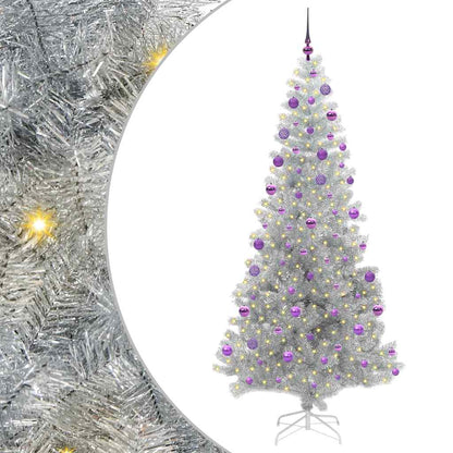 Albero di Natale con 300 LED con supporto Argento 210 cm PET