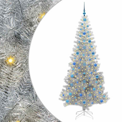 Albero di Natale con 300 LED con supporto Argento 210 cm PET