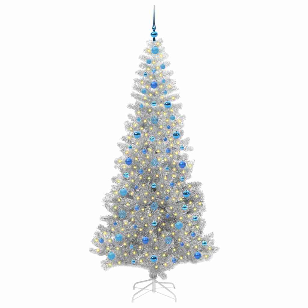 Albero di Natale con 300 LED con supporto Argento 210 cm PET
