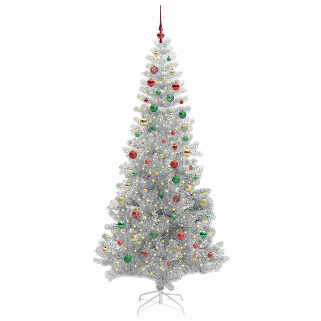 Albero di Natale con 300 LED con supporto Argento 210 cm PET